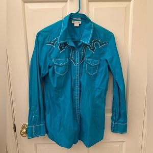 Ariat turquoise long sleeve button down shirt